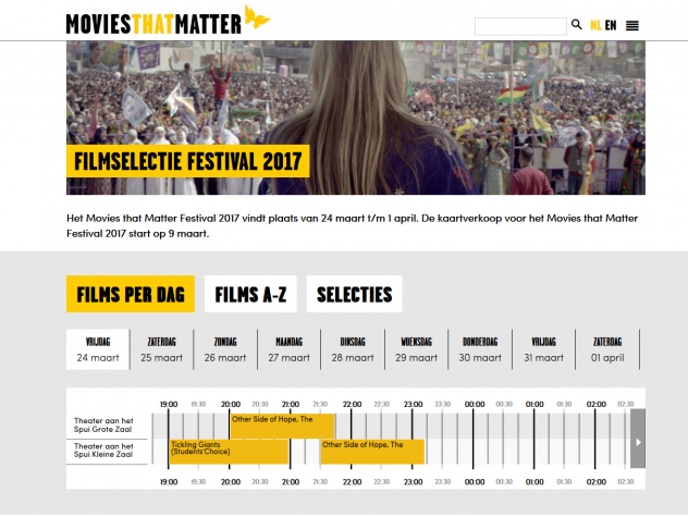 Films op het Movies that Matter festival in blokkenschema
